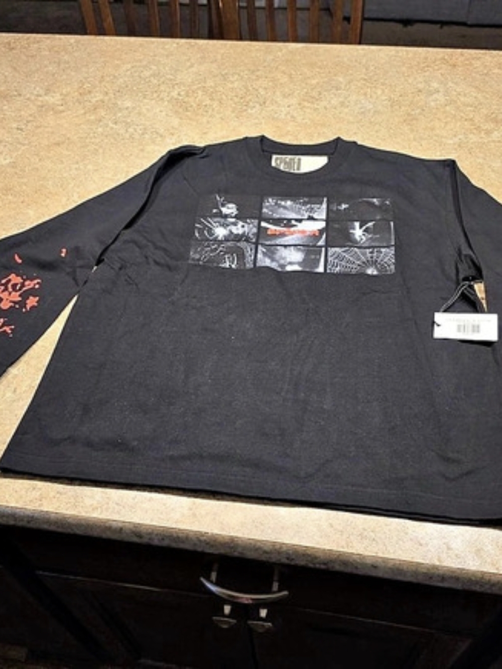 Supreme Long Sleeve Graphic Shirt in Black & Red Size Medium NWT